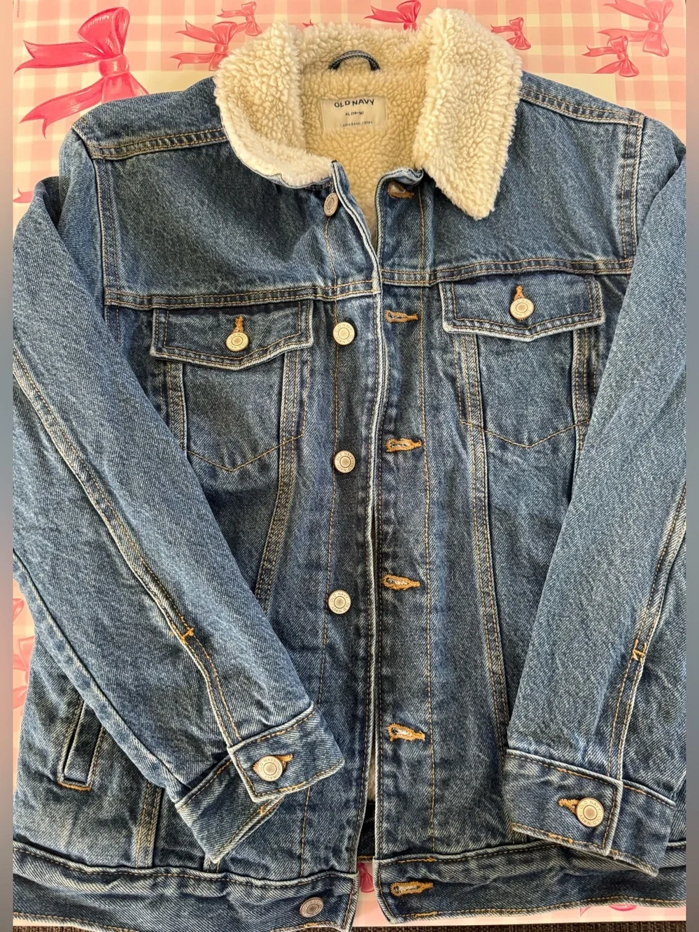 Denim Jacket with Sherpa lining kids size XL